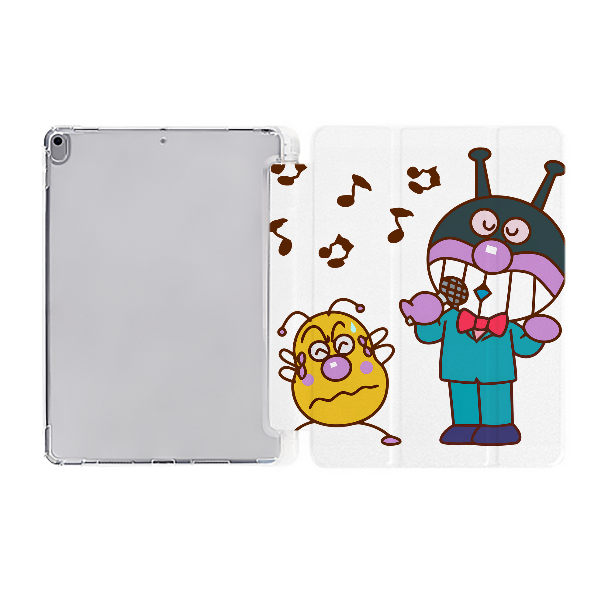 （画像用） アンパンマン Anpanman IPad ケース ペン収納付き 三つ折りスタンド PUレザー×シリコン 対応機種9.5/10.5/10.9インチ